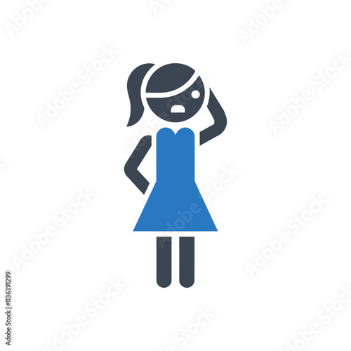 Confused Girl Symbol Icon