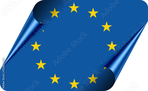 European Union Flag with Modern Folded Paper Effect