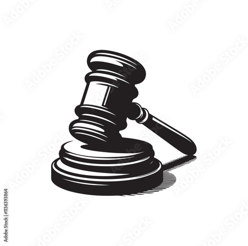 Judge Gavel silhouette vector illustration