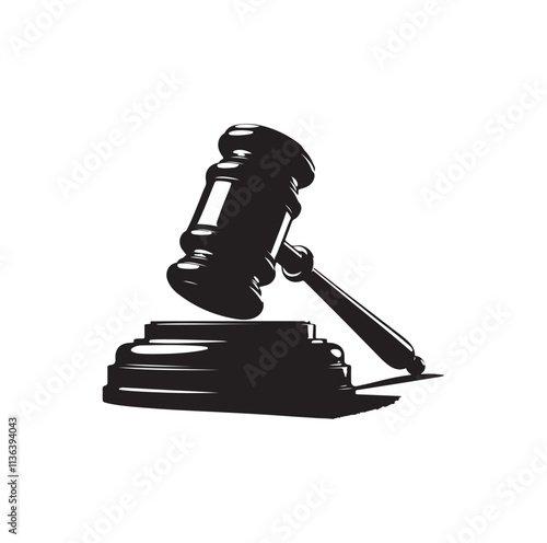 Judge Gavel silhouette vector illustration