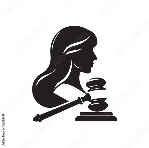 Judge Gavel silhouette vector illustration