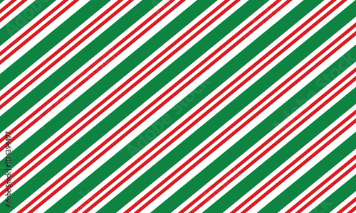 Candy cane Christmas seamless pattern background . Classic holiday red green wrapping paper, Vector illustration. EPS 10