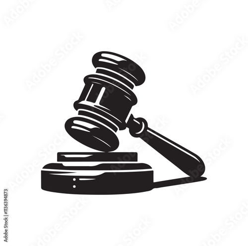 Judge Gavel silhouette vector illustration