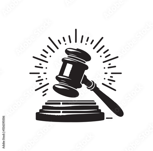 Judge Gavel silhouette vector illustration