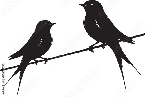 Wallpaper Mural Swallow Birds Flying Silhouettes Torontodigital.ca