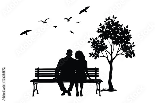 A couple sitting on a bench