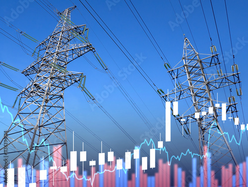 Tableau sur toile High voltage power lines