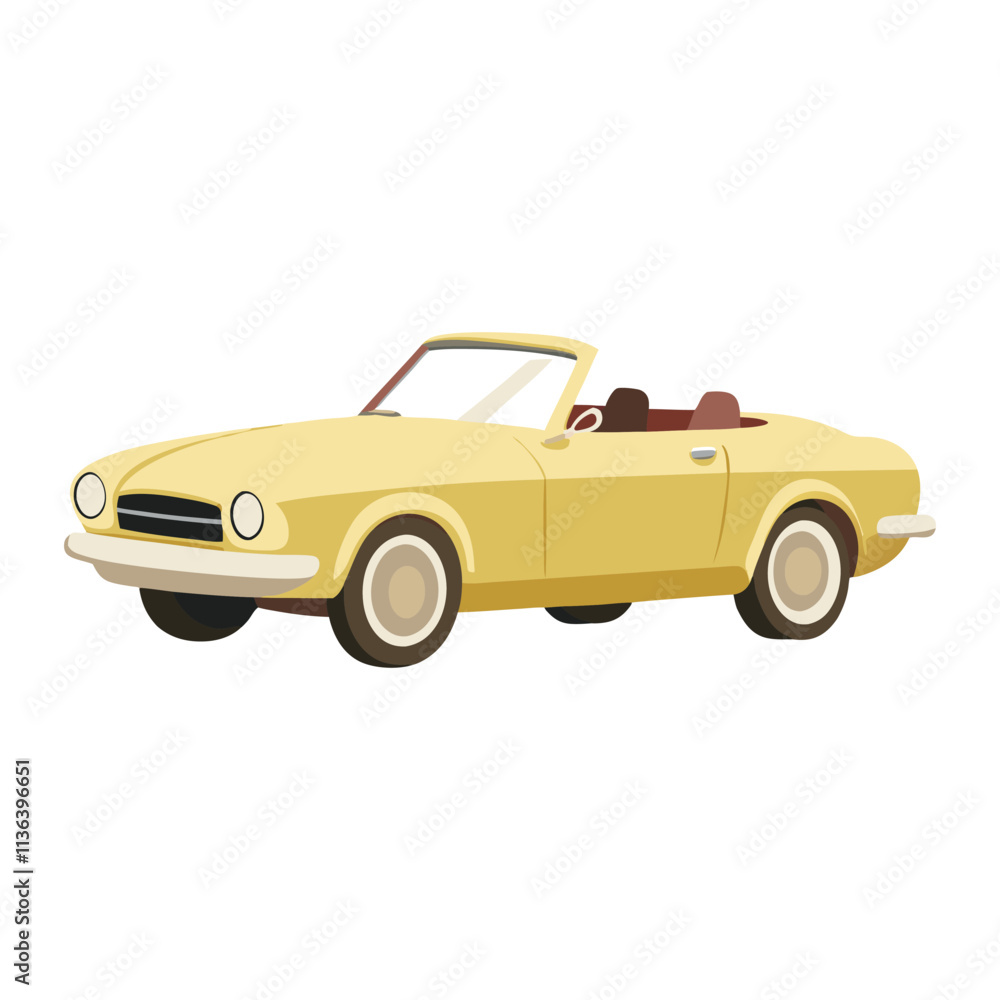 High Quality Convertible Car Vector Illustration Design On Clean White Background High Quality Convertible Car Vector Illustration Design On Clean White Background