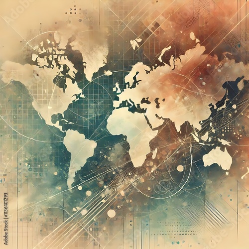 Abstract Earth-Toned Travel Background	