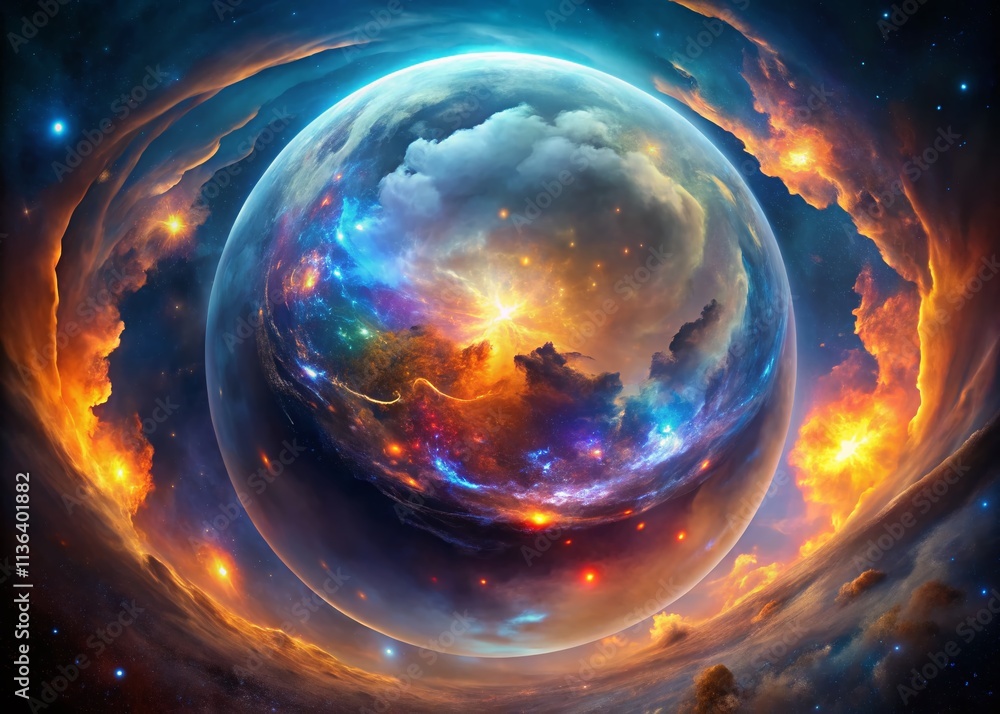 Obraz premium 8K VR 360° Nebula Panorama: Immersive Cosmic Landscape, Celestial Wonders, Galactic Exploration, Space Photography