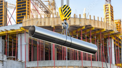 Construction work. Metal pi...