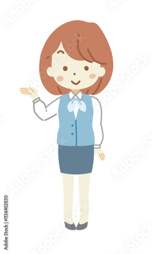 受付嬢のイラスト 線なし