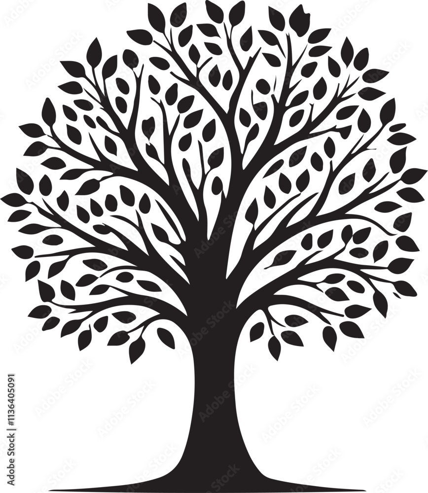 Fototapeta premium Tree Logo Vector Art roots mangrove tree illustration
