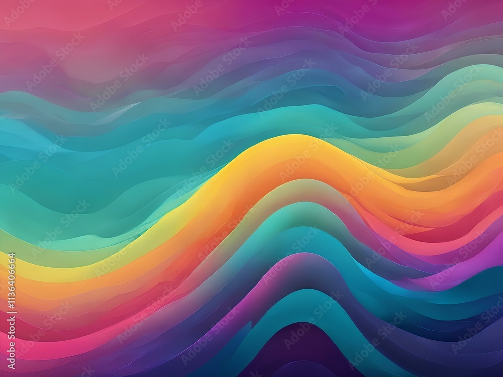 Colorful abstract image featuring wavy gradient patterns with vibrant tones blending harmoniously Colorful abstract image featuring wavy gradient patterns with vibrant tones blending harmoniously