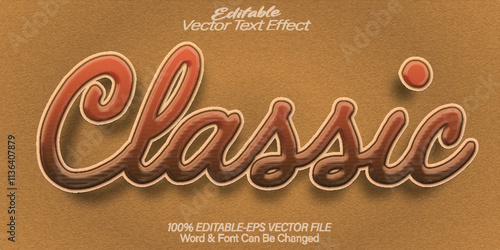 Classic Vector Text Effect Editable Alphabet Vintage Retro