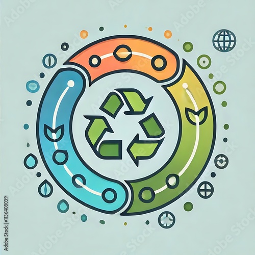 Continuous Resource Cycle Symbol for Sustainable and Waste-Free Practices	