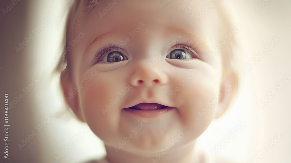 A close-up of a baby with big, sparkling eyes and a soft, joyful smile. The gentle background blur emphasizes their innocent expression and glowing personality. A close-up of a baby with big, sparkling eyes and a soft, joyful smile. The gentle background blur emphasizes their innocent expression and glowing personality.