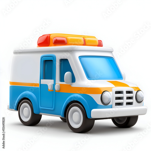 Wallpaper Mural A colorful toy ambulance designed for children, featuring bright lights and a playful aesthetic. Torontodigital.ca