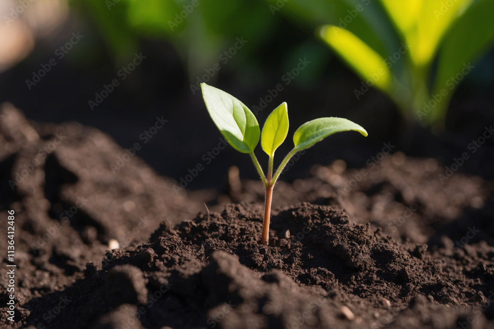 Close up of Young Plants Growing. Close up of Young Plants Growing.