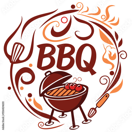 BBQ logo design vector