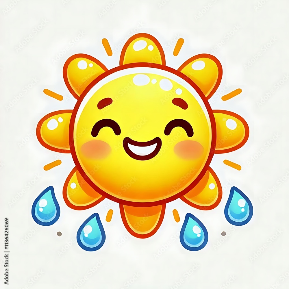 Fototapeta premium Playful Cartoon Sun Icon