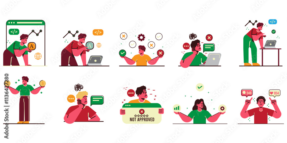 Fototapeta premium Busines Network People Set