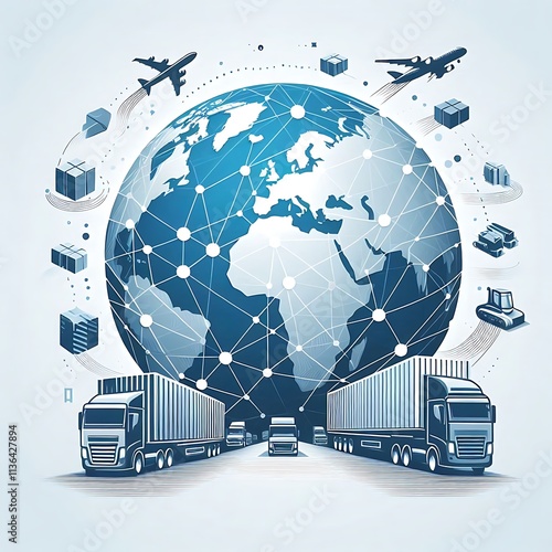 Global Logistics Network Icon	