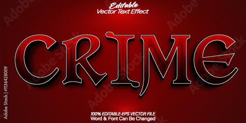 Crime Vector Text Effect Editable Alphabet Criminal Police Security Evidence Detective  Danger Law