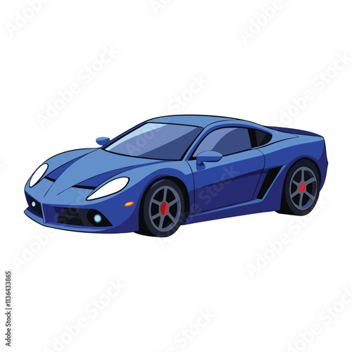 High Quality Sports Car Vector Illustration Design On Clean White Background