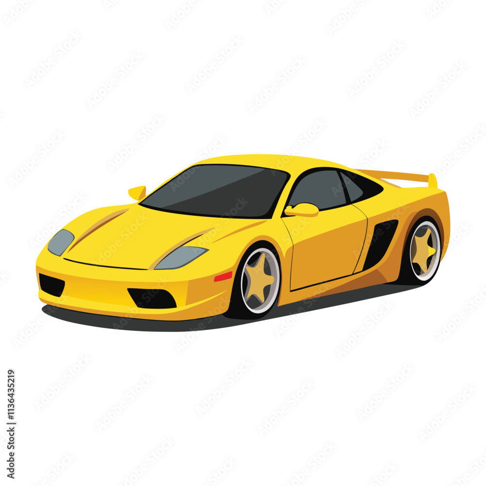 High Quality Sports Car Vector Illustration Design On Clean White Background High Quality Sports Car Vector Illustration Design On Clean White Background
