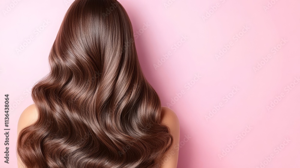 Fototapeta premium Timeless beauty, a portrait of woman with flowing brown hair