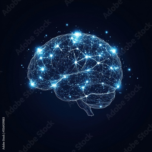 Wallpaper Mural [Digital Brain Art Background] AI Brain Illustration: Neural Network Artwork with Synaptic Connections & Nodes Torontodigital.ca