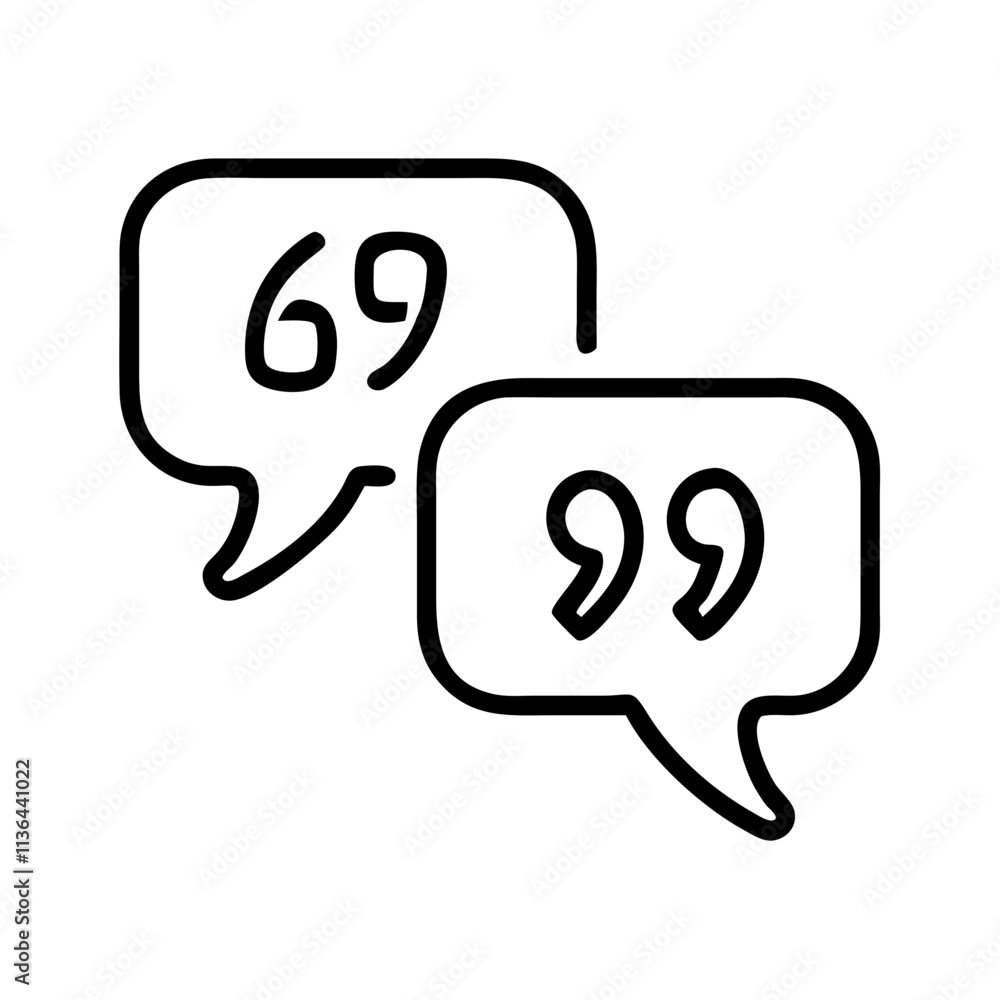 Fototapeta premium friendship quotes in speech bubbles icon