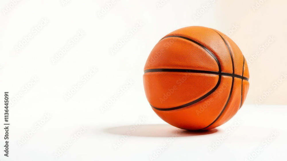 Orange basketball on white background with shadow Orange basketball on white background with shadow