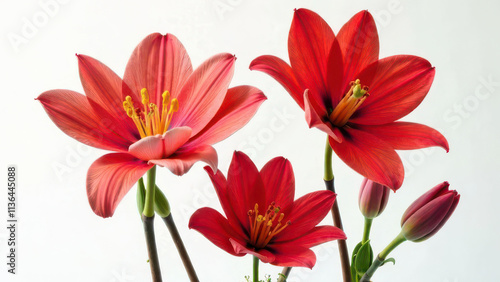 Wallpaper Mural Vibrant red lilies in bloom against soft background Torontodigital.ca