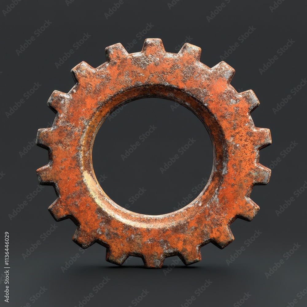 Rusty Gear Wheel - Grungy Industrial Mechanical Cog Concept Rusty Gear Wheel - Grungy Industrial Mechanical Cog Concept