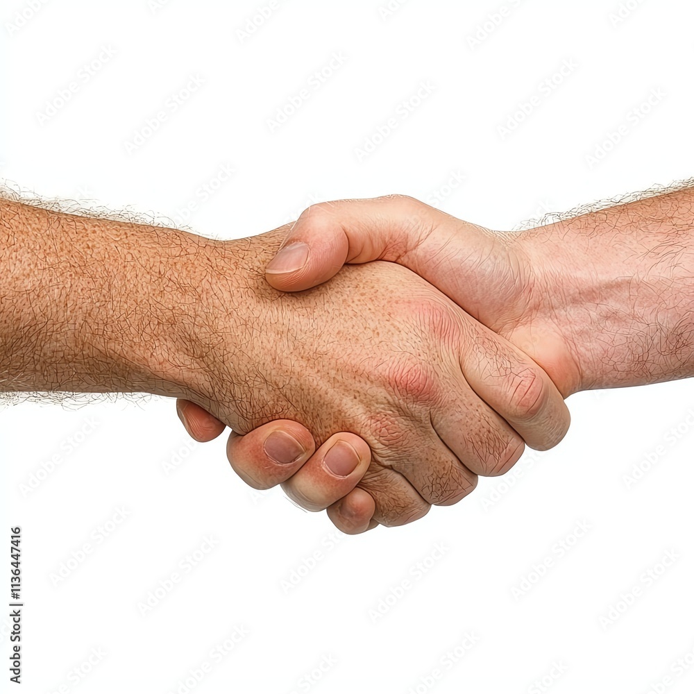 A close-up image of two hands shaking, symbolizing agreement, partnership, or cooperation between individuals.