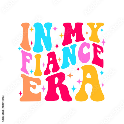 T-shirt design Grovy bold font,In my fiance ear text t-shirt design.