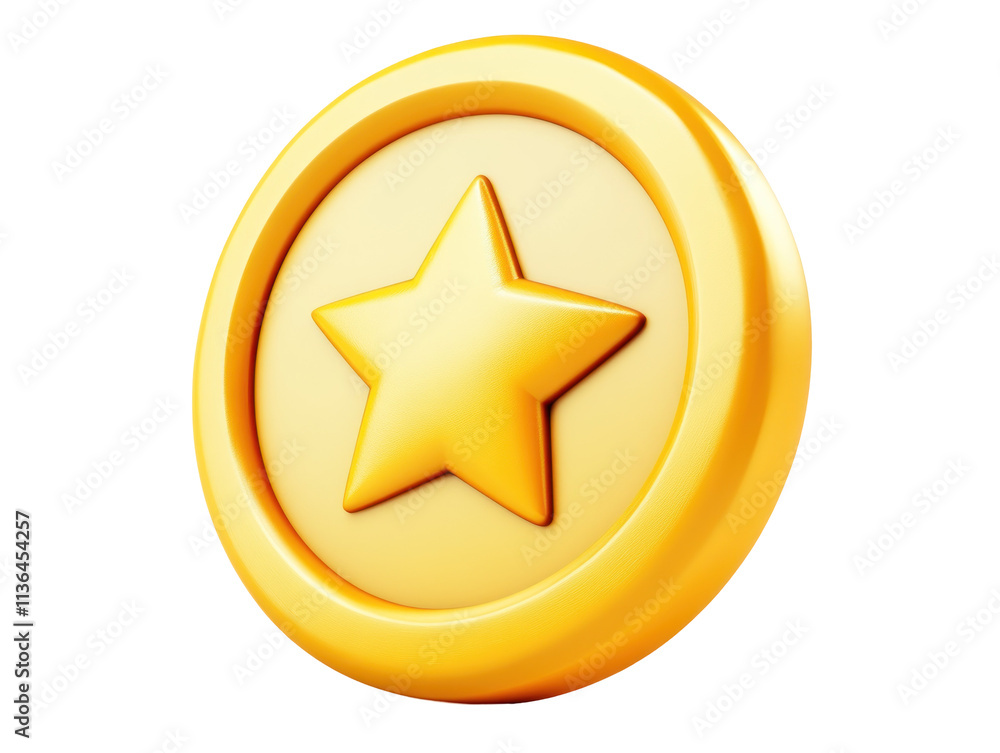 Golden Star Token for Rewards and Achievements Golden Star Token for Rewards and Achievements