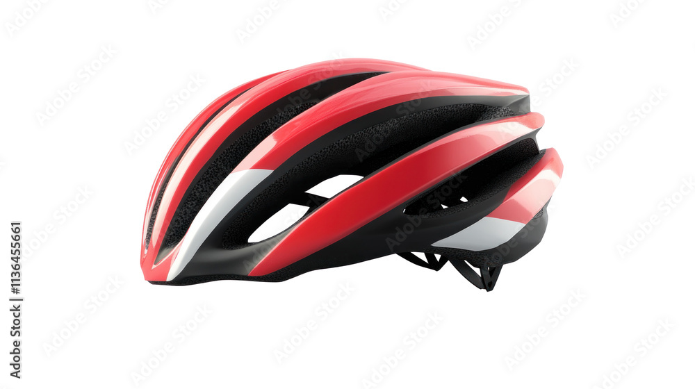 Fototapeta premium Red and Black Athletic Cycling Helmet