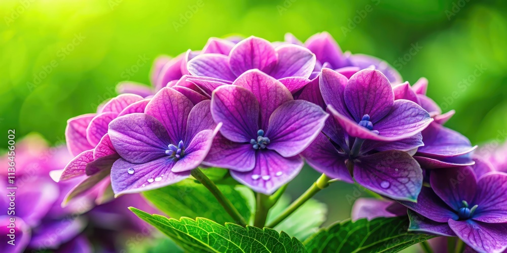 Vibrant purple flowers pop against a lush green backdrop, perfectly composed using the rule of thirds. Vibrant purple flowers pop against a lush green backdrop, perfectly composed using the rule of thirds.