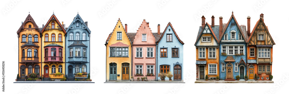 Obraz premium Colorful Facades of Charming Historical Houses
