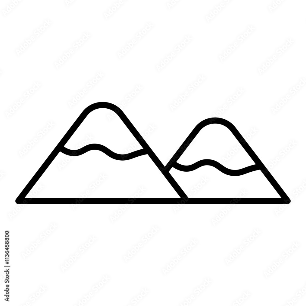rugged mountain peak, symbolizing adventure, nature, and outdoor exploration, with sharp lines and bold shapes.