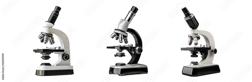 Laboratory Microscope Collection on Transparent Background Laboratory Microscope Collection on Transparent Background