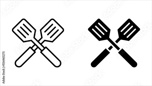 spatula icon set. vector illustration for web design, app, and UI. eps 10.