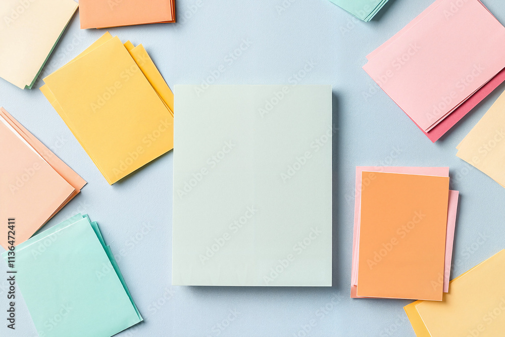 A4 Paper Mockup with Sticky Notes A4 Paper Mockup with Sticky Notes