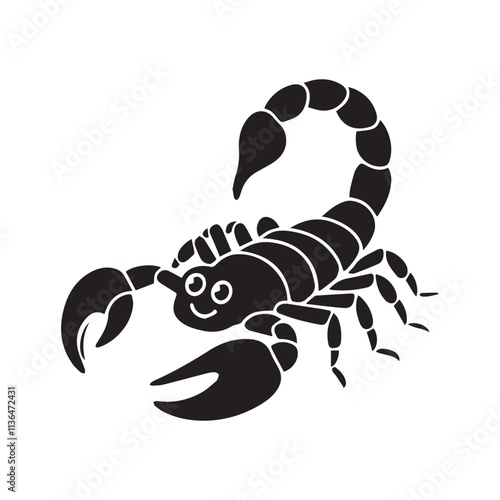 Insect Scorpion pseudouroctonus black vector silhouette