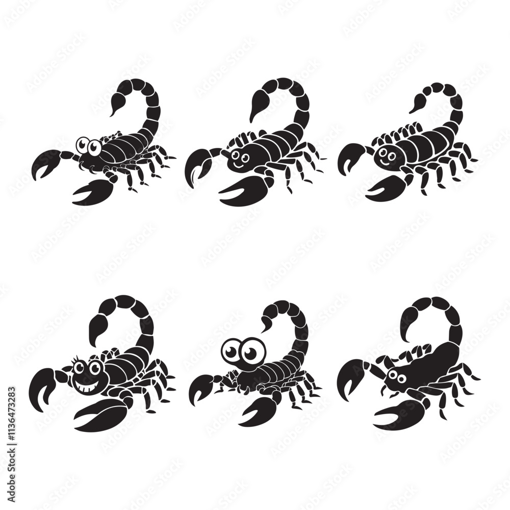 Scorpion Silhouette on white background Scorpion Silhouette on white background