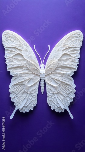 Butterfly Formed With Paper Cut Art, Abstract Image, Texture, Pattern Background, Wallpaper, Cover and Screen of Smartphone, PC, Laptop, 9:16 and 16:9 Format
