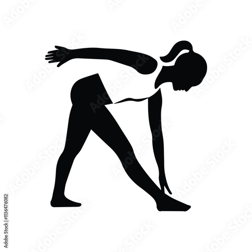 Yoga, woman making cobra pose, isolated vector silhouette, ink drawing